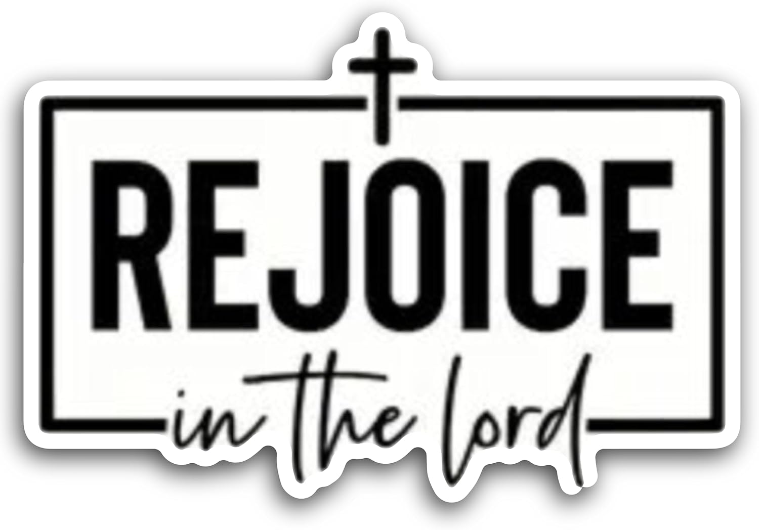2 (Pieces) 3" and 5" Rejoice in The Lord Decal Sticker, Waterproof Vinyl Decals for Many Purpose Like Cars, Trucks, Laptops, Phones, Windows and More