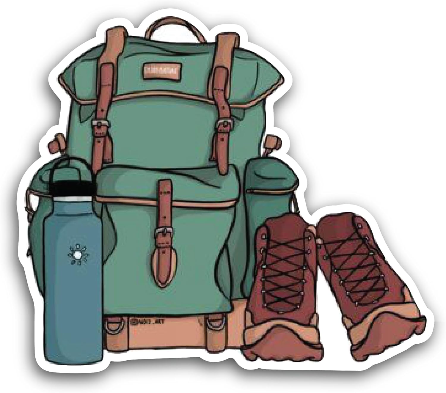 2 (Pieces) 3" and 5" Green Backpack Sticker, Waterproof Vinyl Decals for Many Purpose Like Cars, Trucks, Laptops, Phones, Windows and More