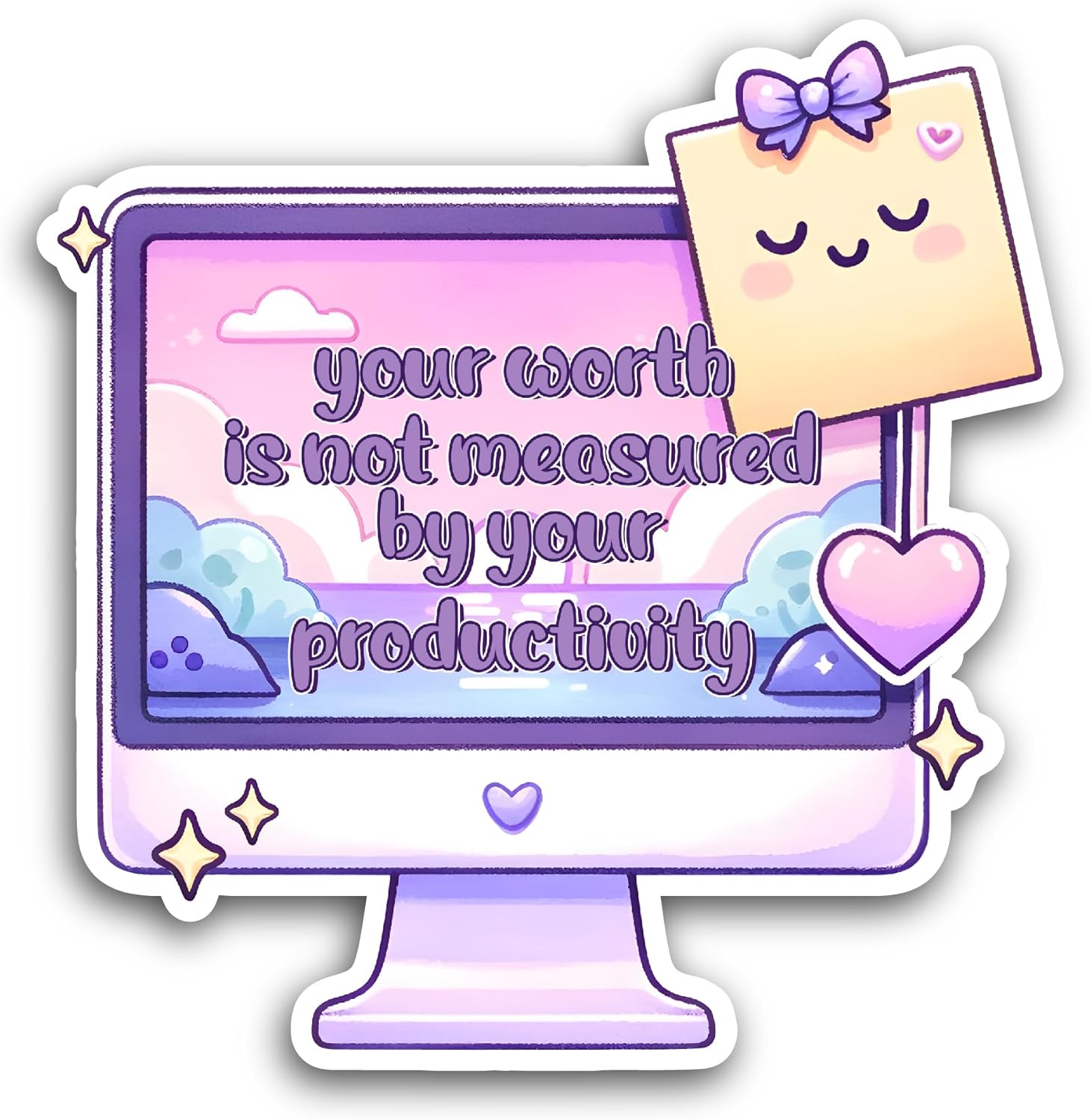 2 (Pieces) 3" and 5" Your Worth is Not Measured Sticker, Waterproof Vinyl Decals for Many Purpose Like Cars, Trucks, Laptops, Phones, Windows and More