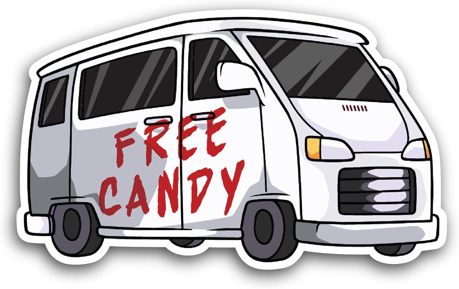 2 (Pieces) 3" and 5" Free Candy Sticker, Waterproof Vinyl Decals for Many Purpose Like Cars, Trucks, Laptops, Phones, Windows and More