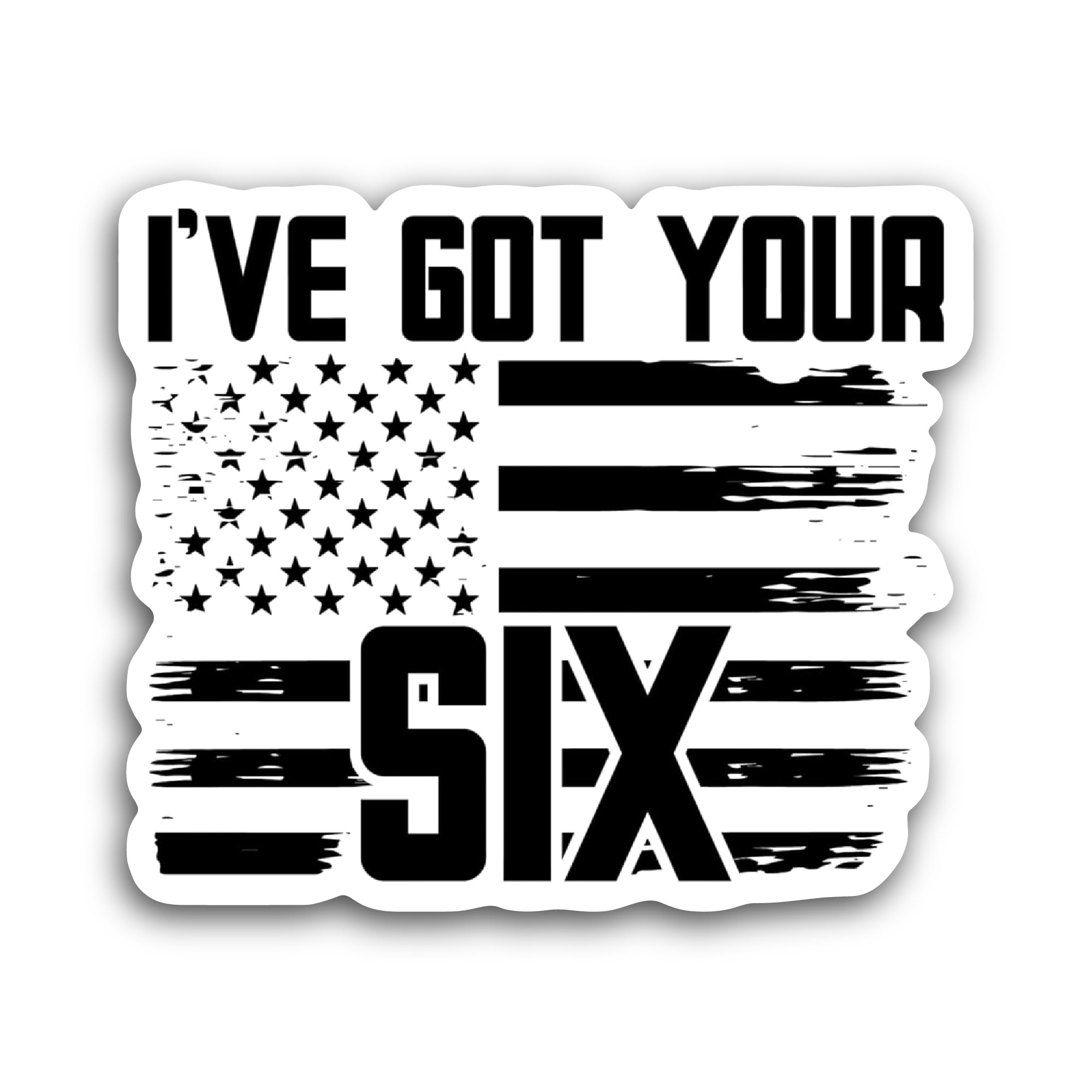 2 (Pieces) 3" and 5" I've Got Your Six Sticker, Waterproof Vinyl Decals for Many Purpose Like Cars, 