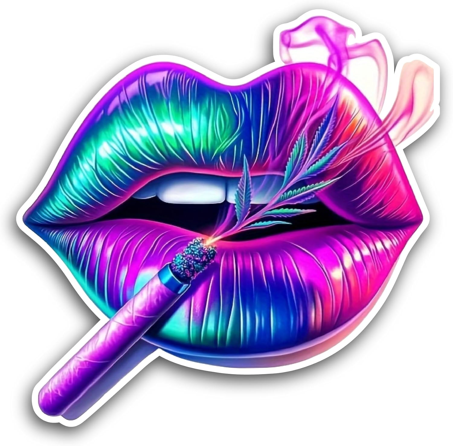 2 (Pieces) 3" and 5" Glossy Lips Sticker, Waterproof Vinyl Decals for Many Purpose Like Cars, Trucks, Laptops, Phones, Windows and More