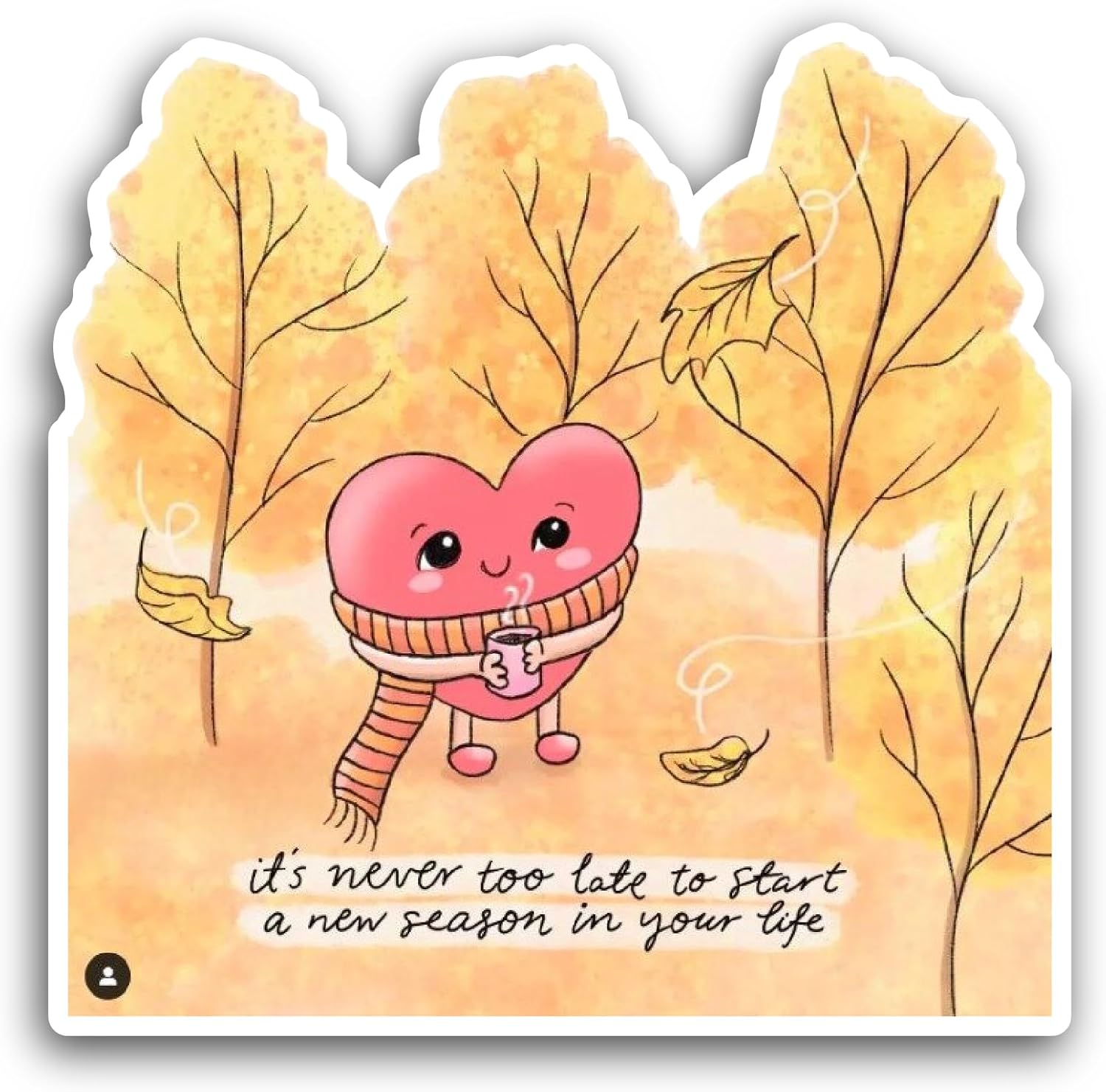 2 (Pieces) 3" and 5" Its Never Too Late to Start A New Season Text Sticker, Waterproof Vinyl Decals for Many Purpose Like Cars, Trucks, Laptops, Phones, Windows and More