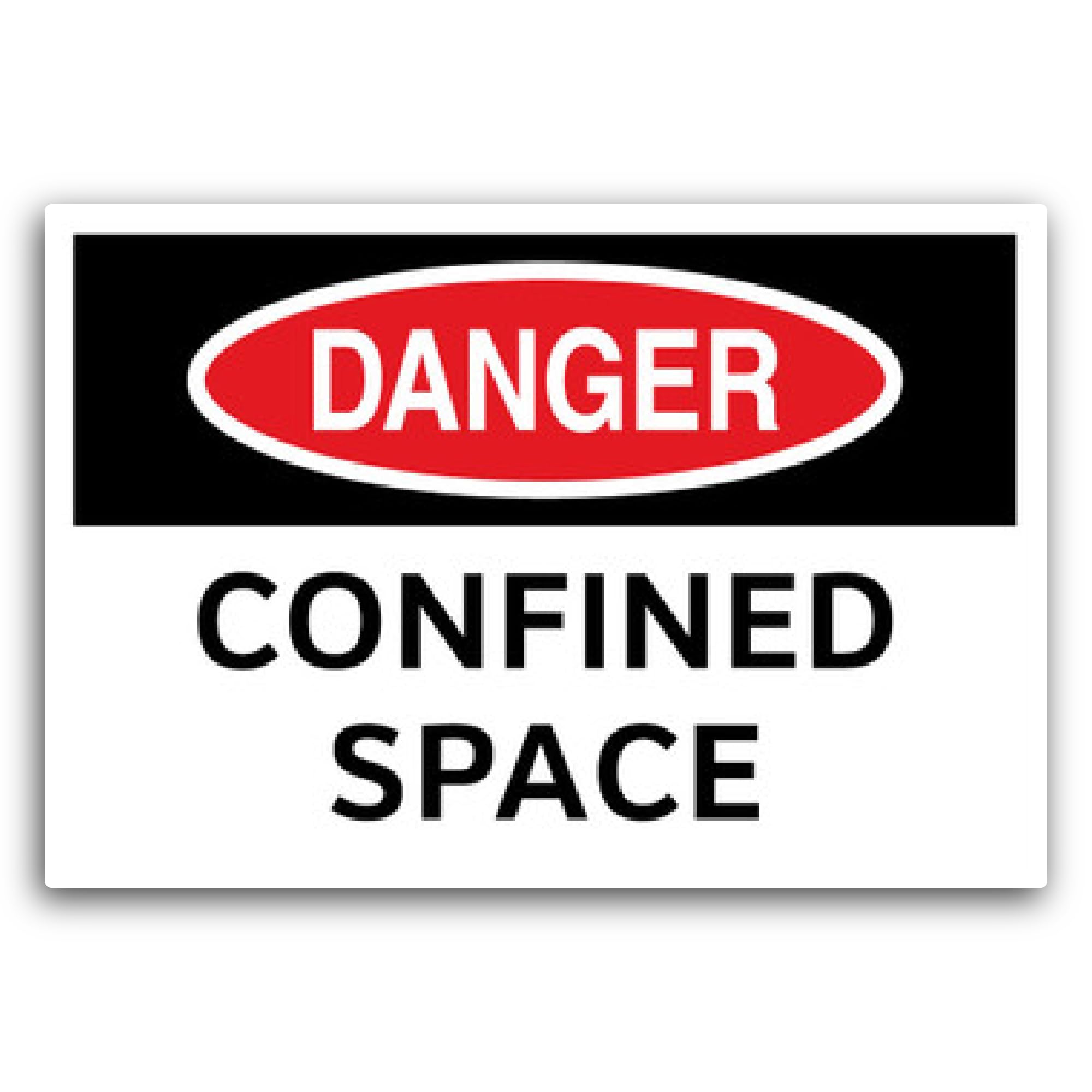2 (Pieces) 3" and 5" Confined Space Icon Sticker, Waterproof Vinyl Decals for Many Purpose Like Cars
