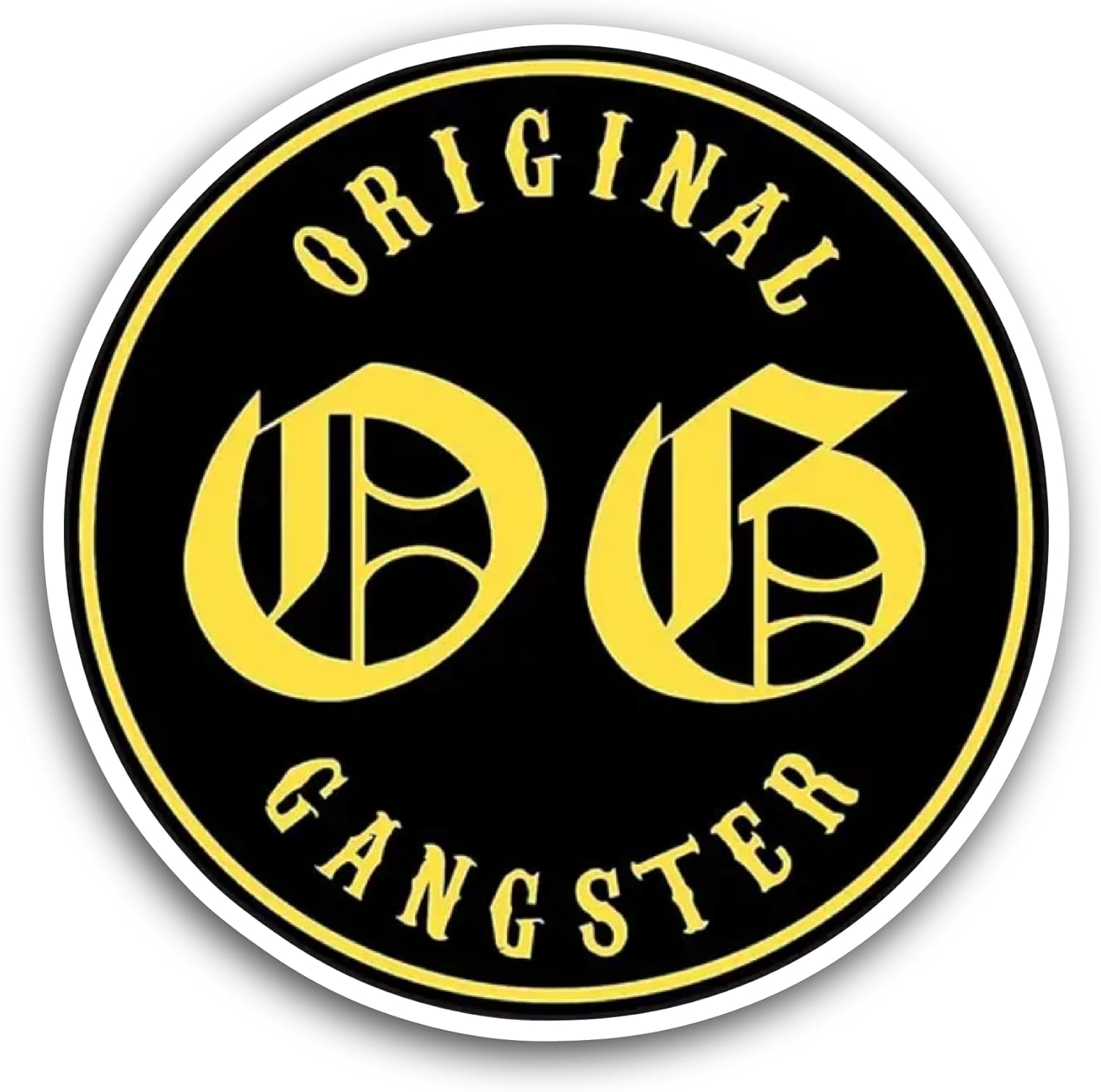 2 (Pieces) 3" and 5" Original Gangster Sticker, Waterproof Vinyl Decals for Many Purpose Like Cars, Trucks, Laptops, Phones, Windows and More