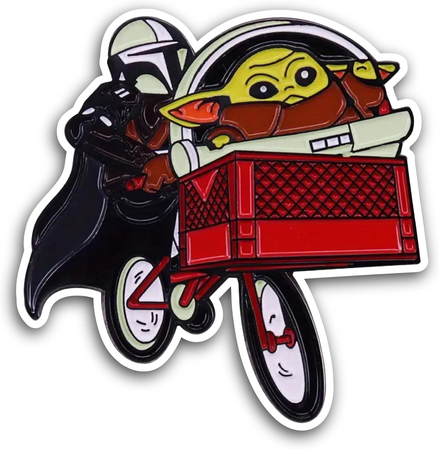 2 (Pieces) 3" and 5" Cartoon Character Riding Bike Sticker, Waterproof Vinyl Decals for Many Purpose Like Cars, Trucks, Laptops, Phones, Windows and More