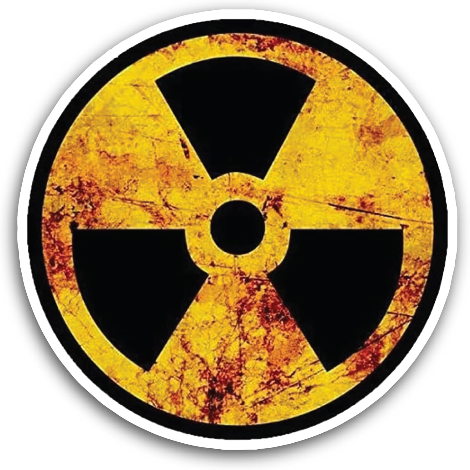 2 (Pieces) 3" and 5" Radioactive Symbol Sticker, Waterproof Vinyl Decals for Many Purpose Like Cars, Trucks, Laptops, Phones, Windows and More