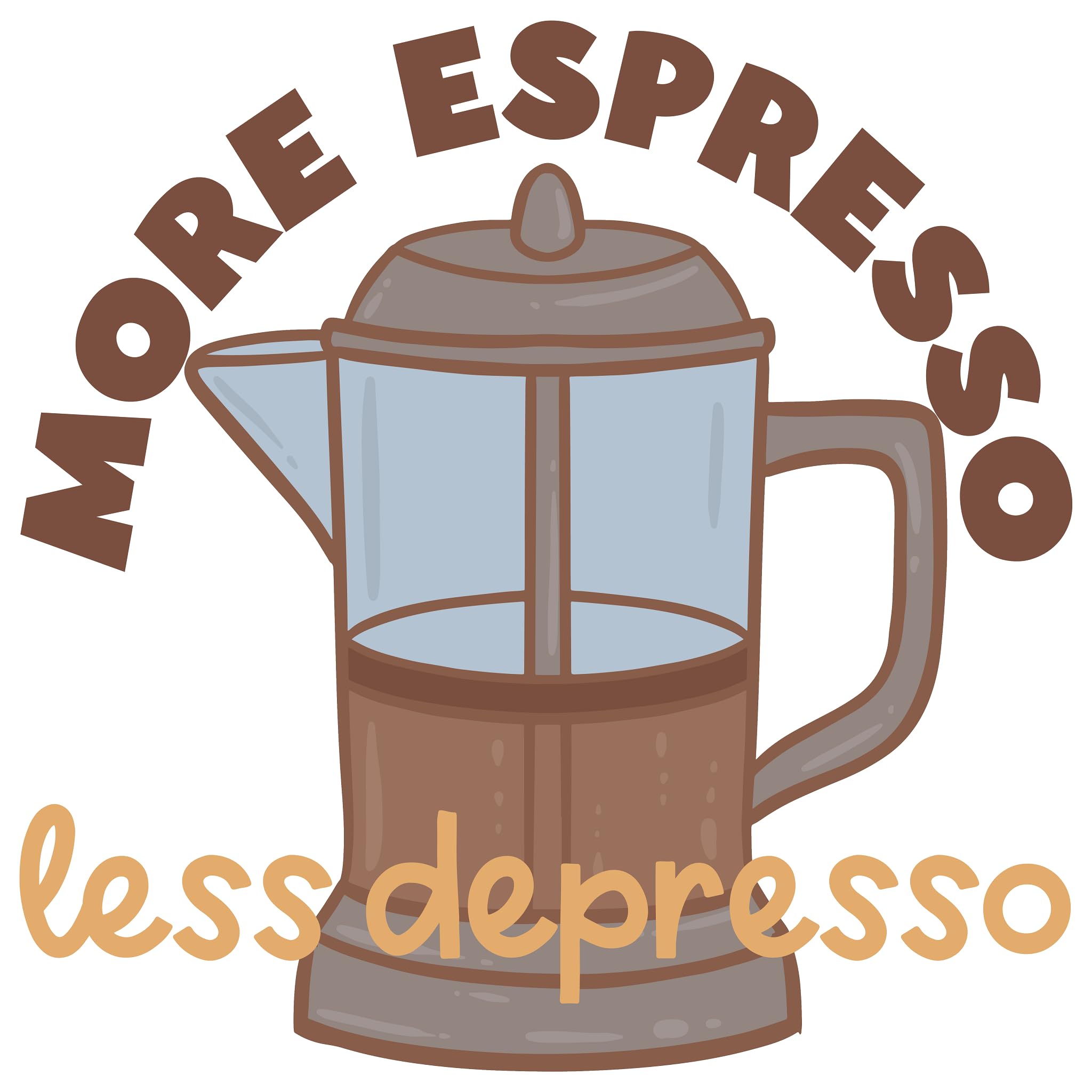 Inspirational Quote More Espresso Less Depresso Motivational Sticker Vinyl Decal Motivation Stickers