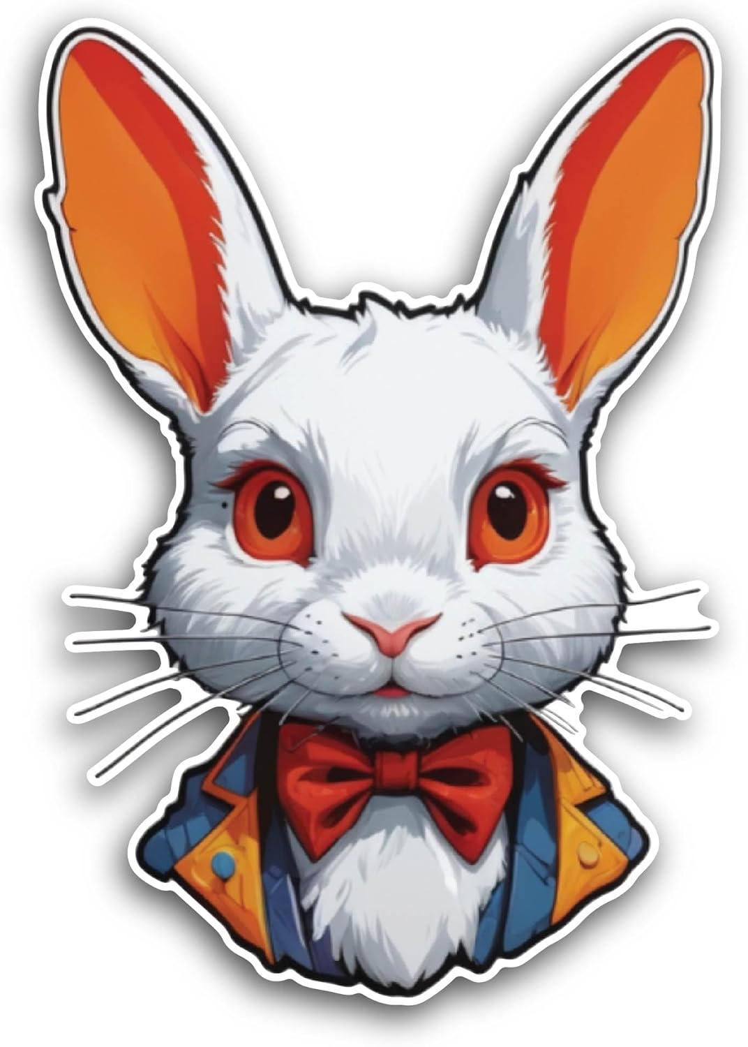 2 (Pieces) 3" and 5" Cute Bunny Sticker, Waterproof Vinyl Decals for Many Purpose Like Cars, Trucks, Laptops, Phones, Windows and More