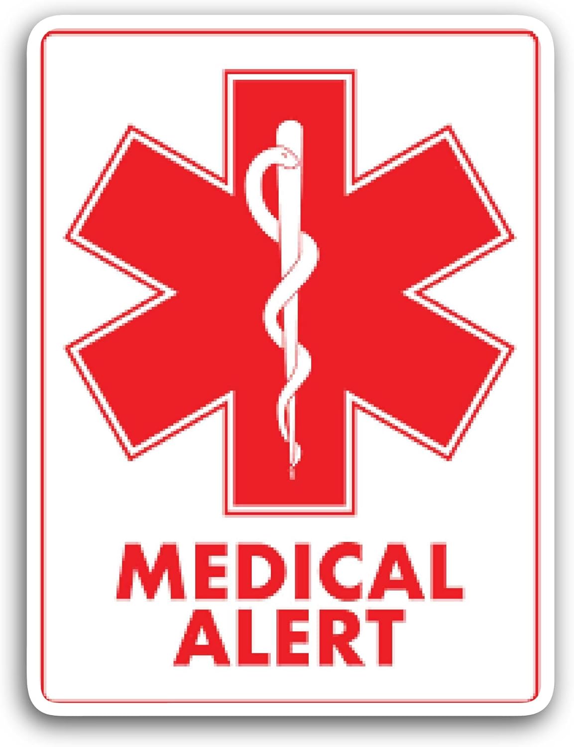 2 (Pieces) 3" and 5" Medical Alert Sticker, Waterproof Vinyl Decals for Many Purpose Like Cars, Trucks, Laptops, Phones, Windows and More