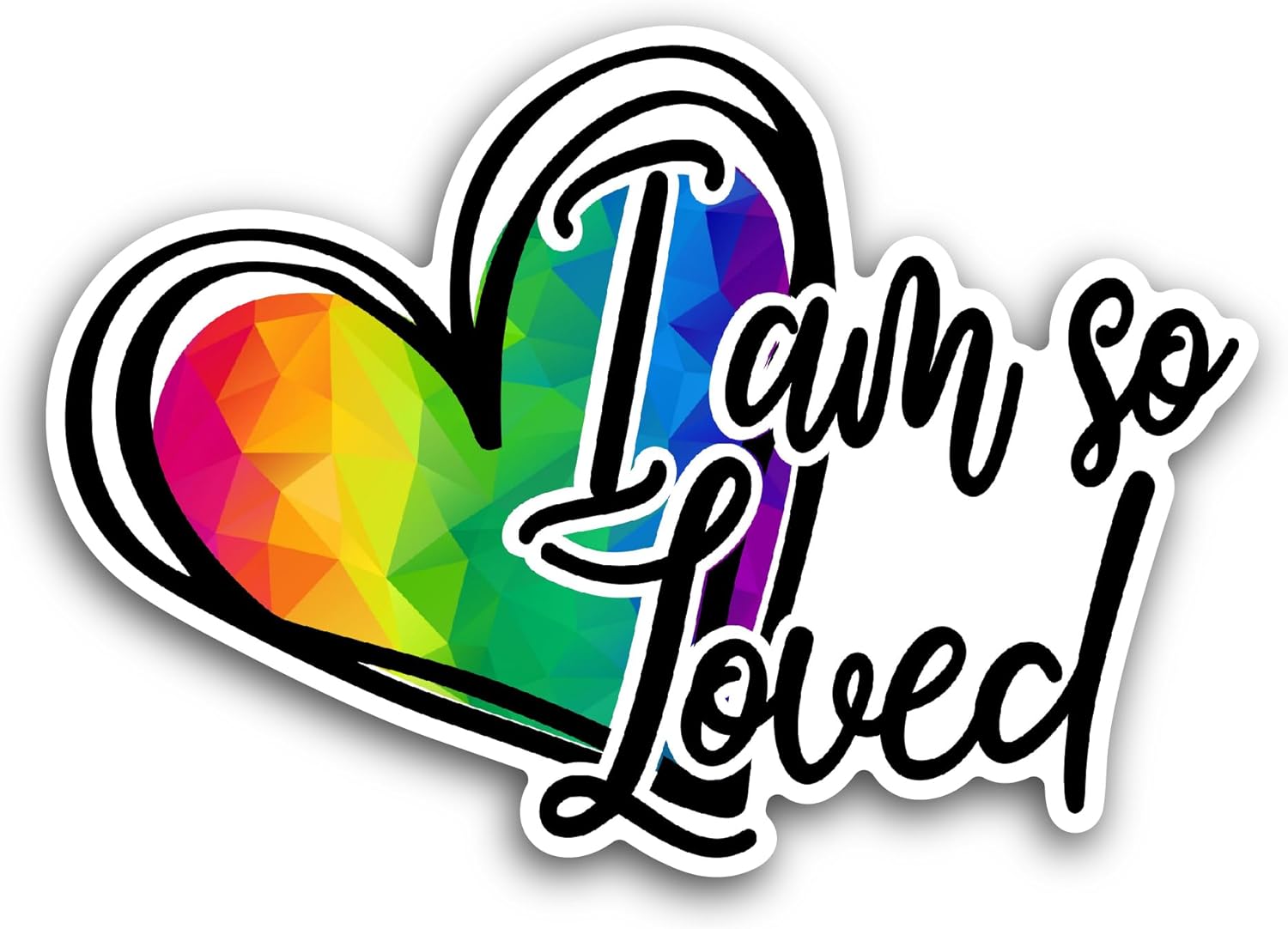 2 (Pieces) 3" and 5" Rainbow Heart Sticker, Waterproof Vinyl Decals for Many Purpose Like Cars, Trucks, Laptops, Phones, Windows and More