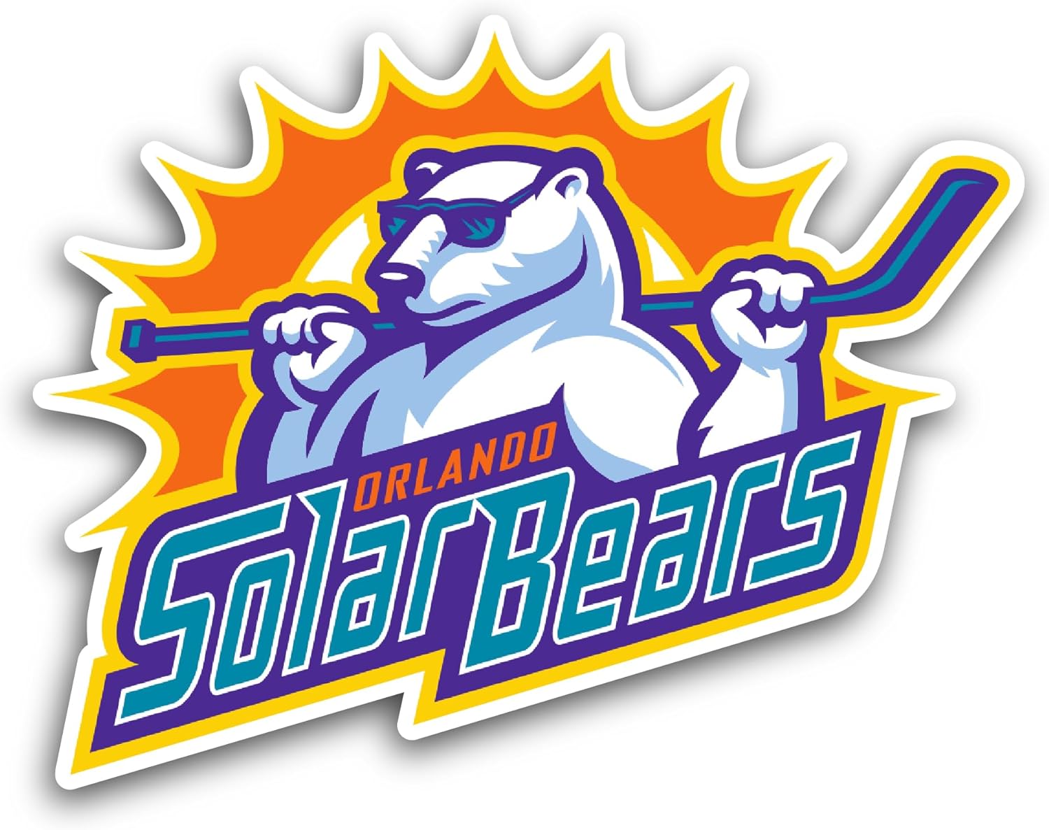 2 (Pieces) 3" and 5" Orlando S0lar Bears Sticker, Waterproof Vinyl Decals for Many Purpose Like Cars, Trucks, Laptops, Phones, Windows and More