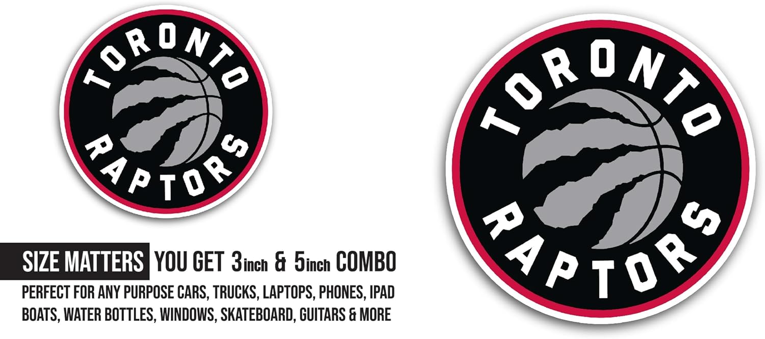 2 (Pieces) 3" and 5" Tor0nto Raptors Decal Sticker, Waterproof Vinyl Decals for Many Purpose Like Cars, Trucks, Laptops, Phones, Windows and More