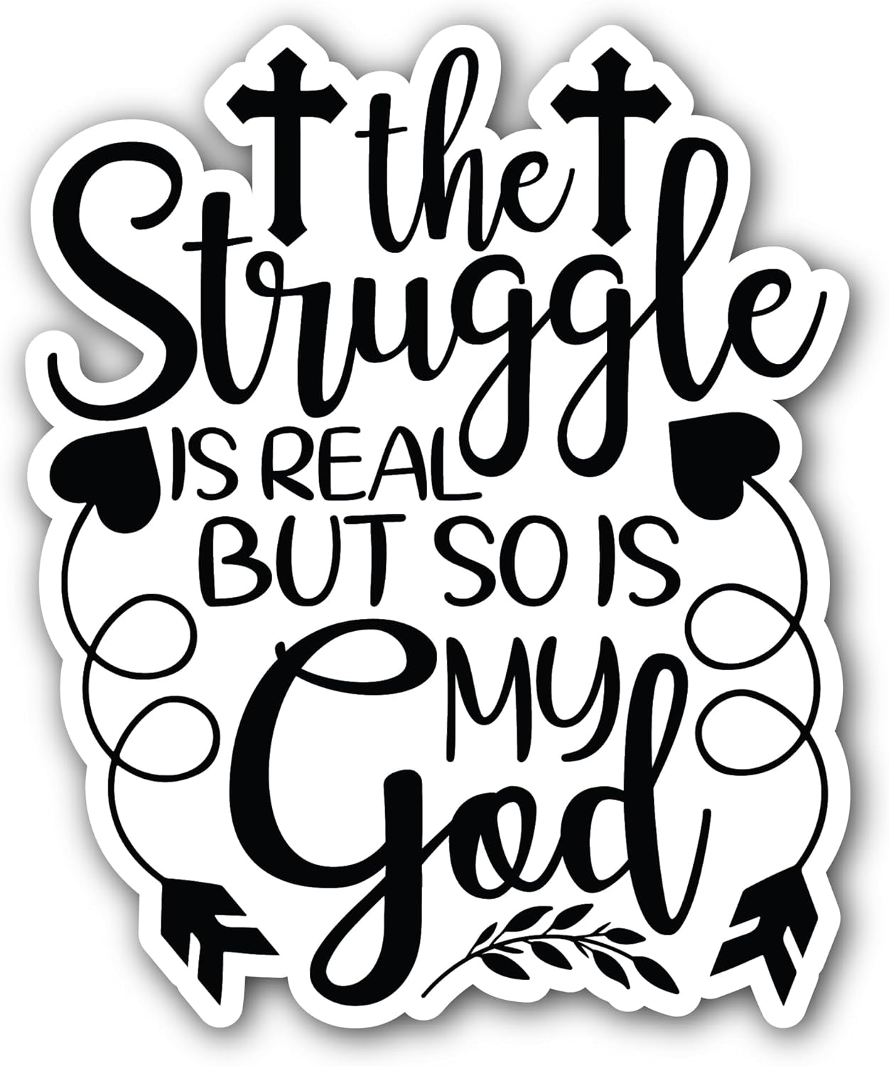 2 (Pieces) 3" and 5" The Struggle is Real Sticker, Waterproof Vinyl Decals for Many Purpose Like Cars, Trucks, Laptops, Phones, Windows and More