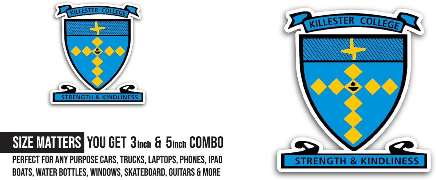 2 (Pieces) 3" and 5" K1llester College Logo Sticker, Waterproof Vinyl Decals for Many Purpose Like Cars, Trucks, Laptops, Phones, Windows and More