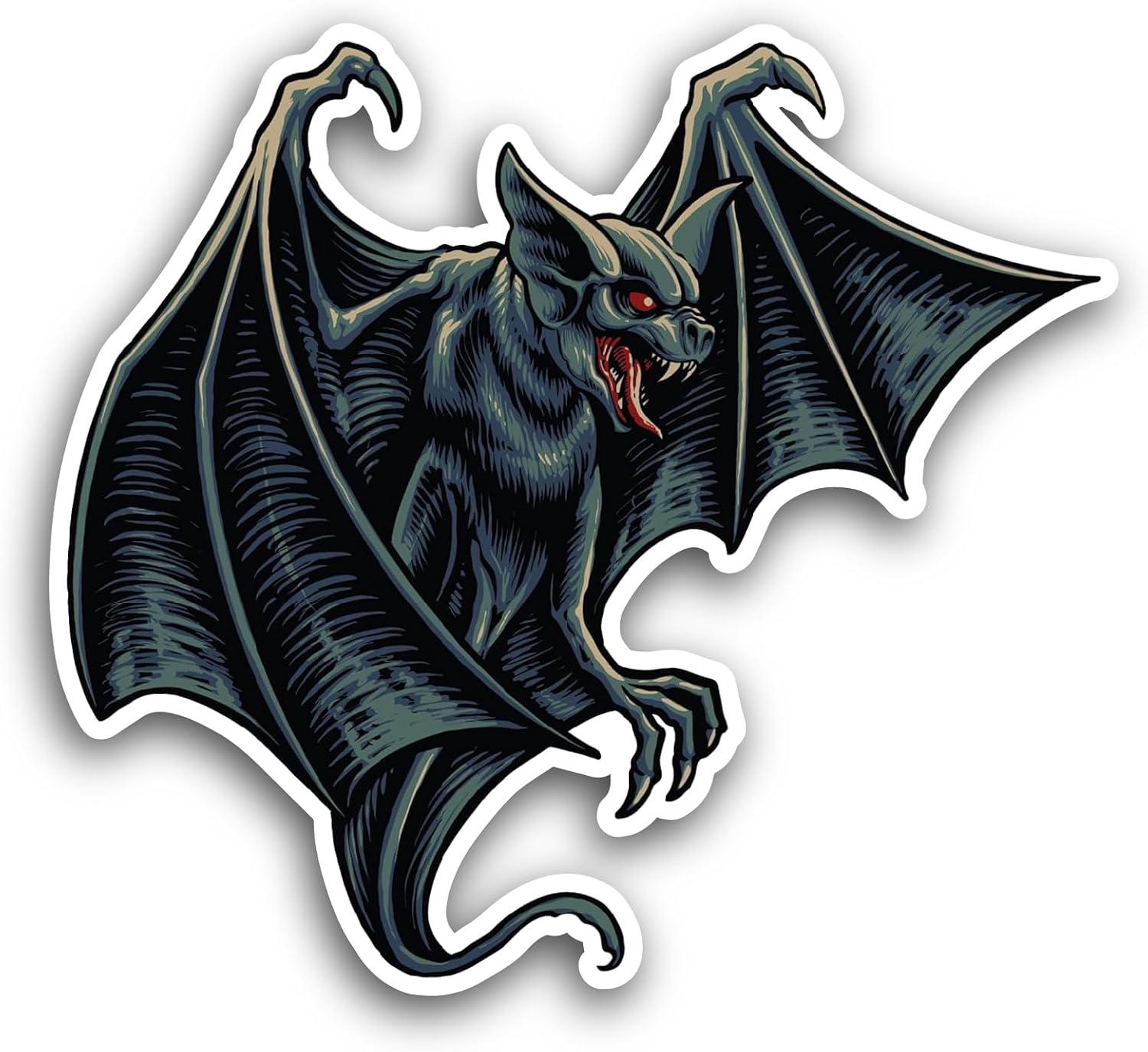 2 (Pieces) 3" and 5" Bat Vampire Sticker, Waterproof Vinyl Decals for Many Purpose Like Cars, Trucks, Laptops, Phones, Windows and More