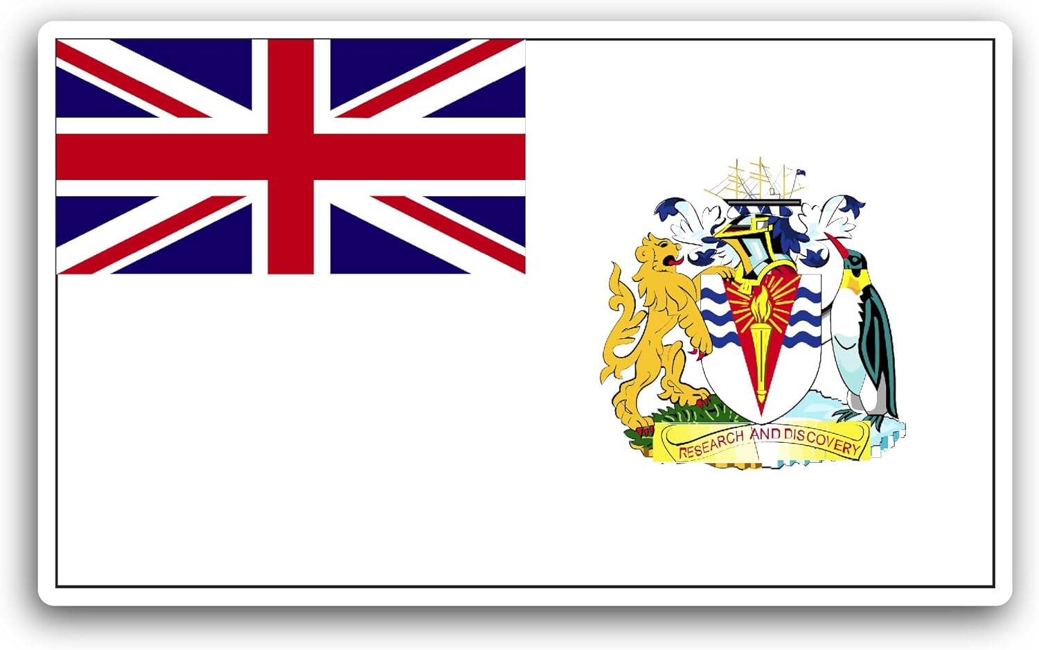 2 (Pieces) 3" and 5" British Antarctic Territory Sticker, Waterproof Vinyl Decals for Many Purpose Like Cars, Trucks, Laptops, Phones, Windows and More