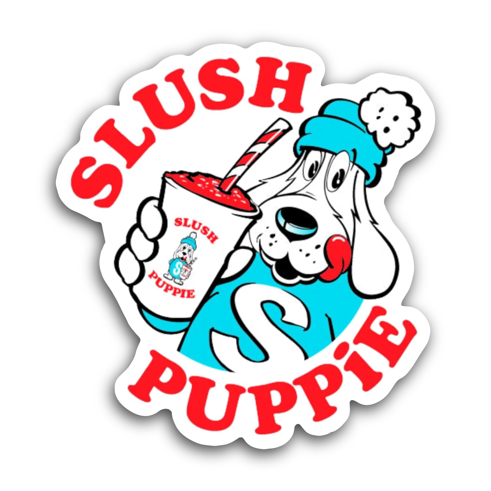 2 (Pieces) 3" and 5" Slush Puppie Text Sticker, Waterproof Vinyl Decals for Many Purpose Like Cars, 