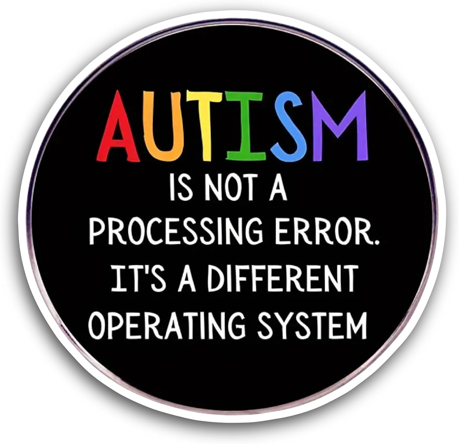 2 (Pieces) 3" and 5" Autism is Not A Processing Error Sticker, Waterproof Vinyl Decals for Many Purpose Like Cars, Trucks, Laptops, Phones, Windows and More