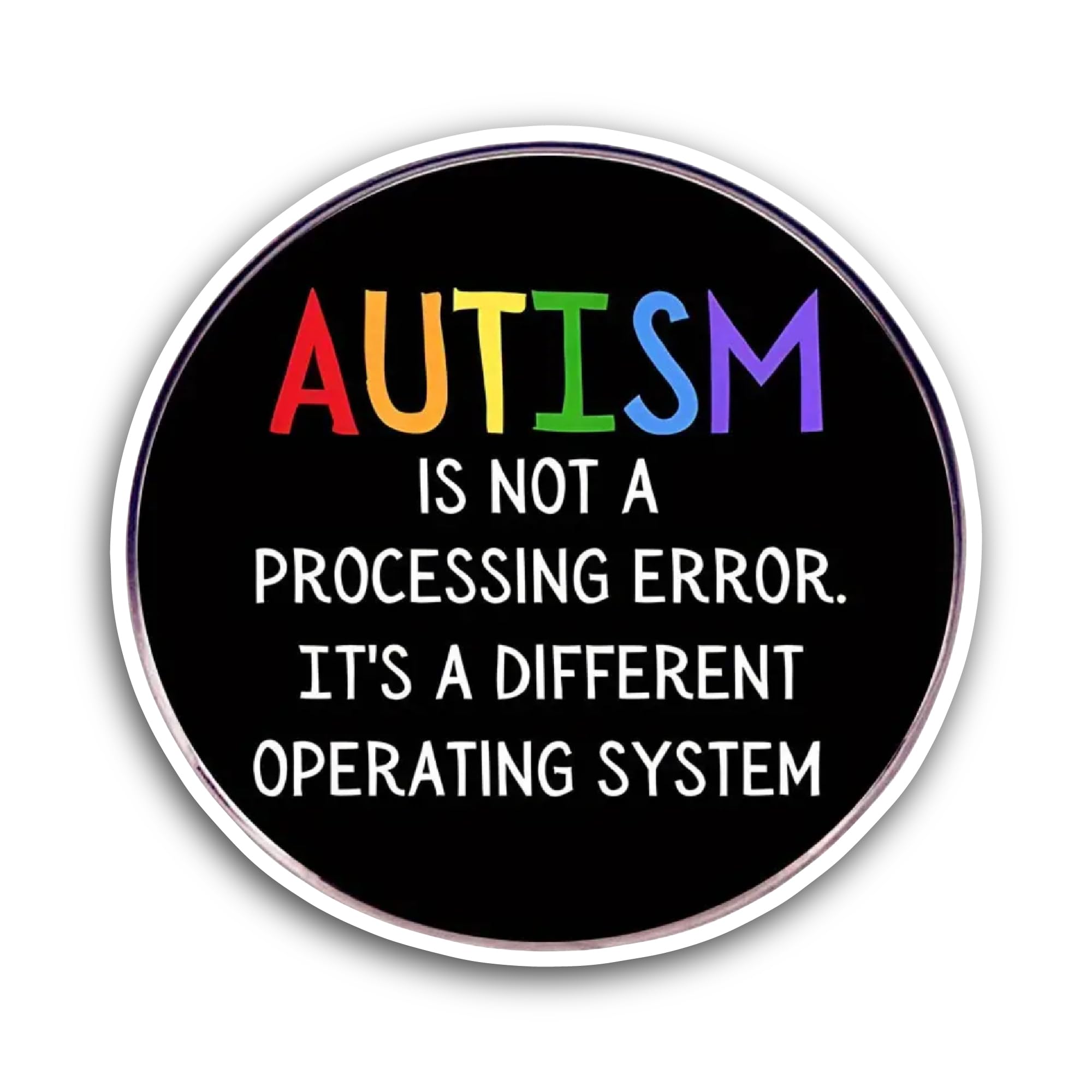 2 (Pieces) 3" and 5" Autism is Not A Processing Error Sticker, Waterproof Vinyl Decals for Many Purp