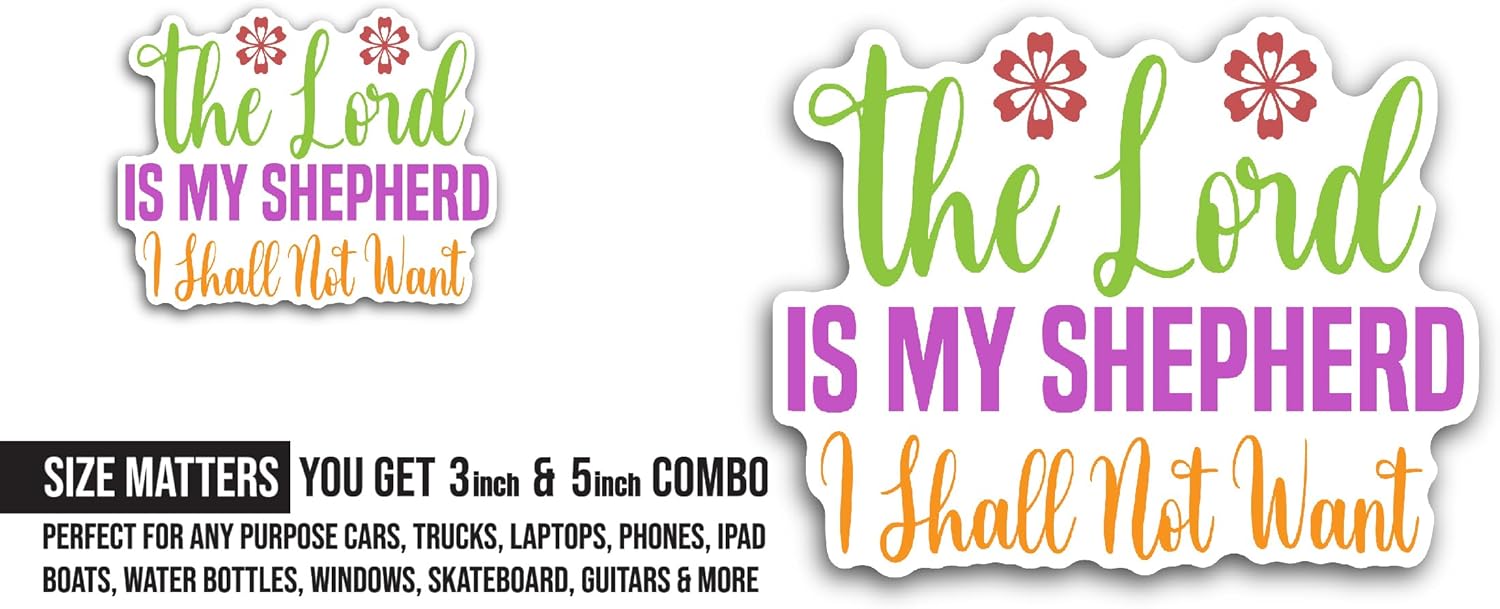 2 (Pieces) 3" and 5" The Lord Sticker, Waterproof Vinyl Decals for Many Purpose Like Cars, Trucks, Laptops, Phones, Windows and More