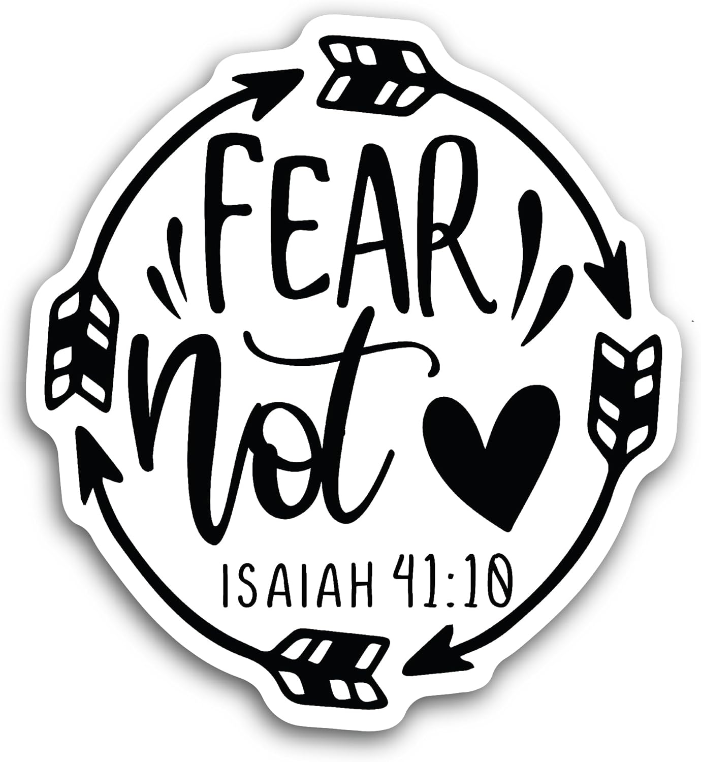 2 (Pieces) 3" and 5" Fear Not Text Sticker, Waterproof Vinyl Decals for Many Purpose Like Cars, Trucks, Laptops, Phones, Windows and More