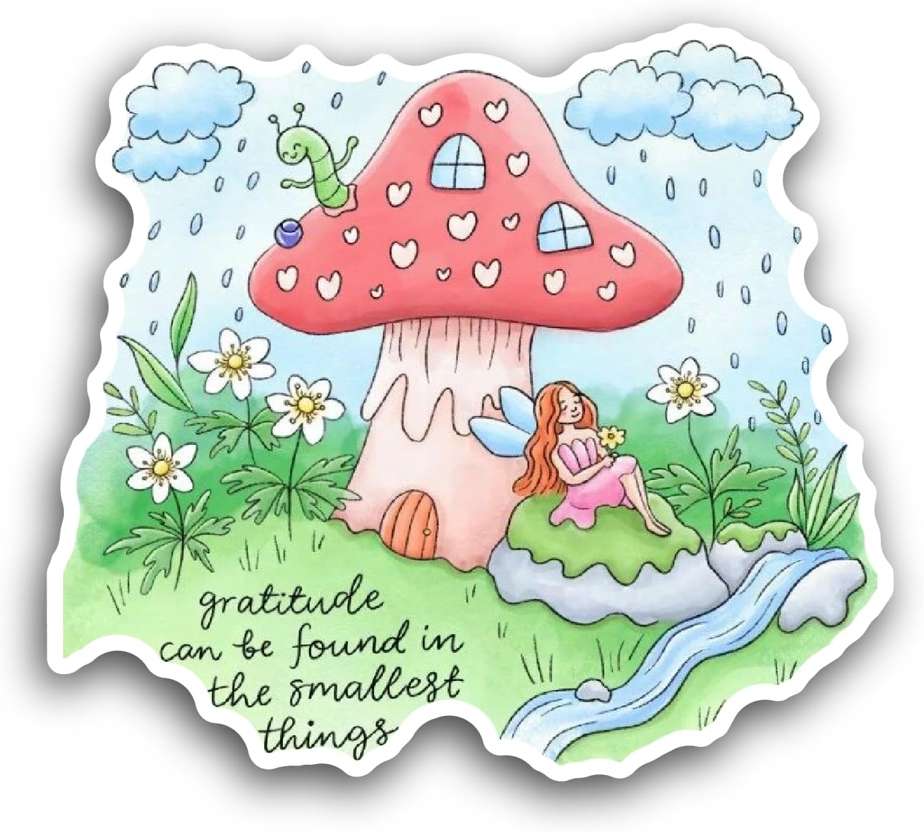 2 (Pieces) 3" and 5" Red Mushroom Sticker, Waterproof Vinyl Decals for Many Purpose Like Cars, Trucks, Laptops, Phones, Windows and More