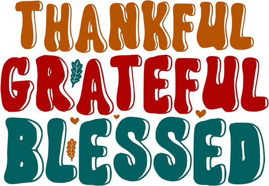 Inspirational Quote Thankful Grateful Blessed Motivational Sticker Vinyl Decal Motivation Stickers- 5" Vinyl Sticker Waterproof