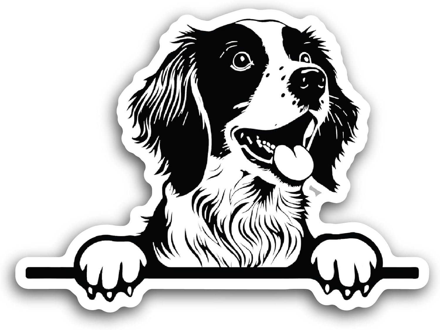 2 (Pieces) 3" and 5" Black and White Dog Sticker, Waterproof Vinyl Decals for Many Purpose Like Cars, Trucks, Laptops, Phones, Windows and More