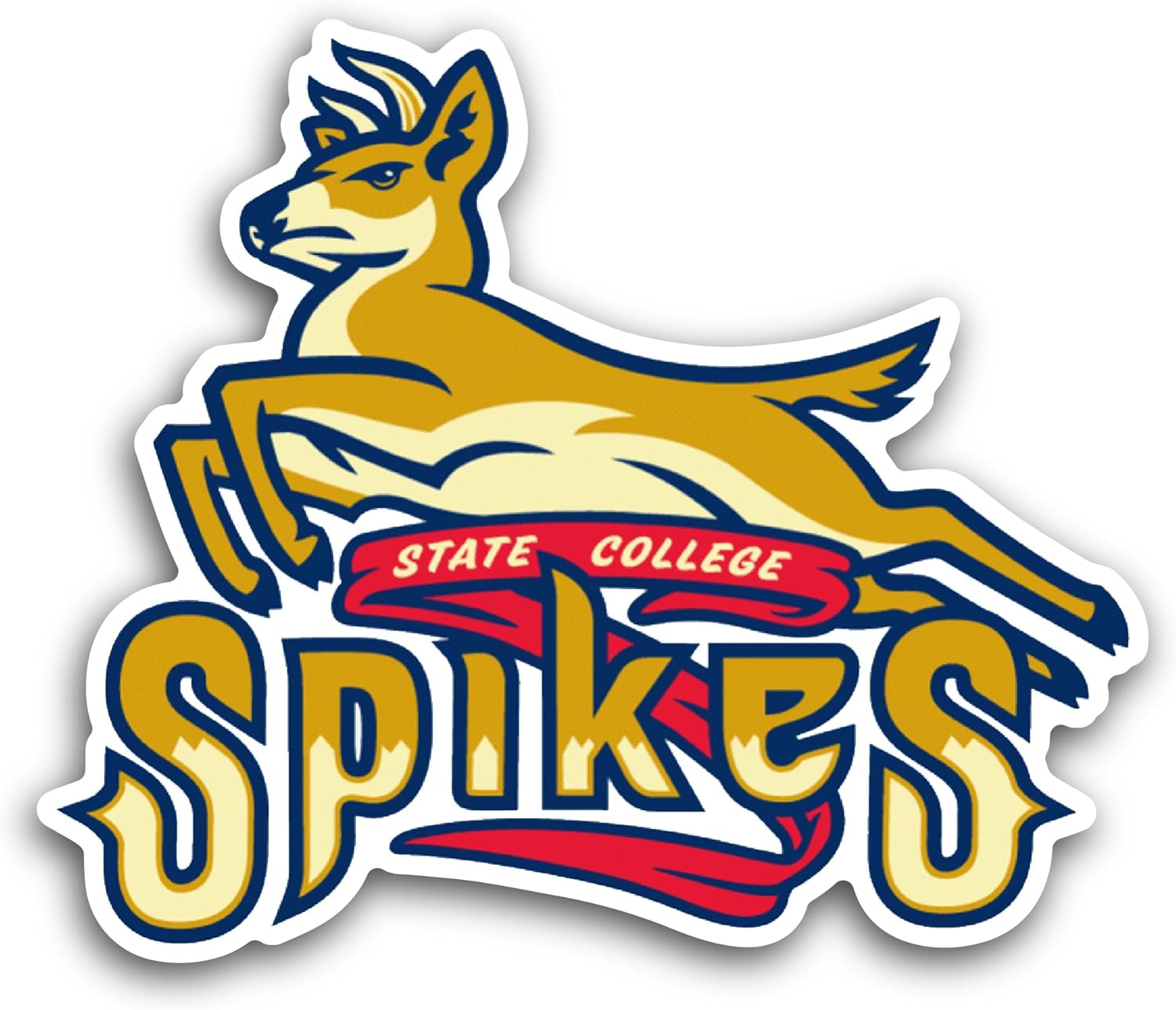 2 (Pieces) 3" and 5" Sp1kes Baseball Logo Sticker, Waterproof Vinyl Decals for Many Purpose Like Cars, Trucks, Laptops, Phones, Windows and More