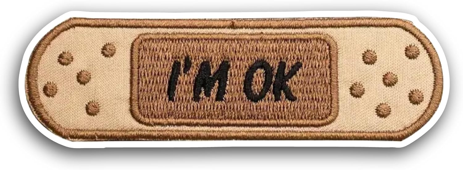 2 (Pieces) 3" and 5" I'm Okay Sticker, Waterproof Vinyl Decals for Many Purpose Like Cars, Trucks, Laptops, Phones, Windows and More