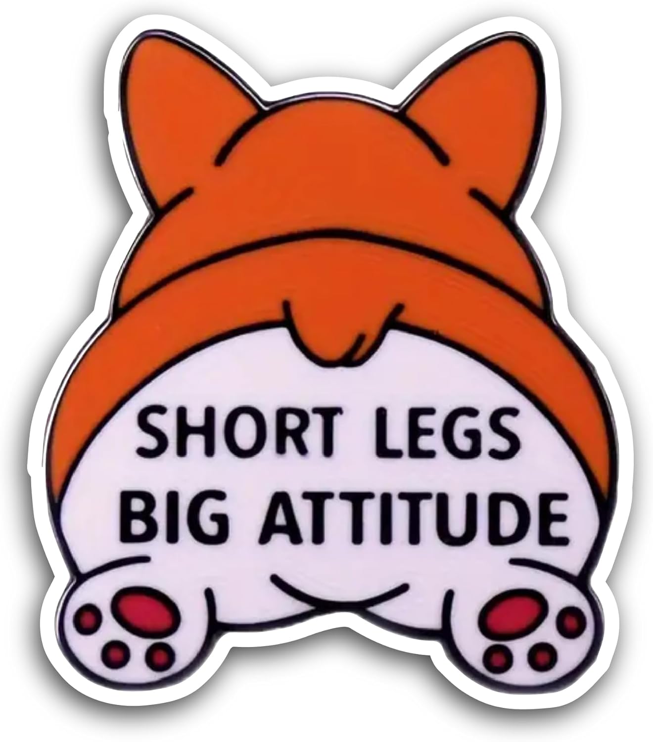 2 (Pieces) 3" and 5" Short Legs Big Attitude Sticker, Waterproof Vinyl Decals for Many Purpose Like Cars, Trucks, Laptops, Phones, Windows and More