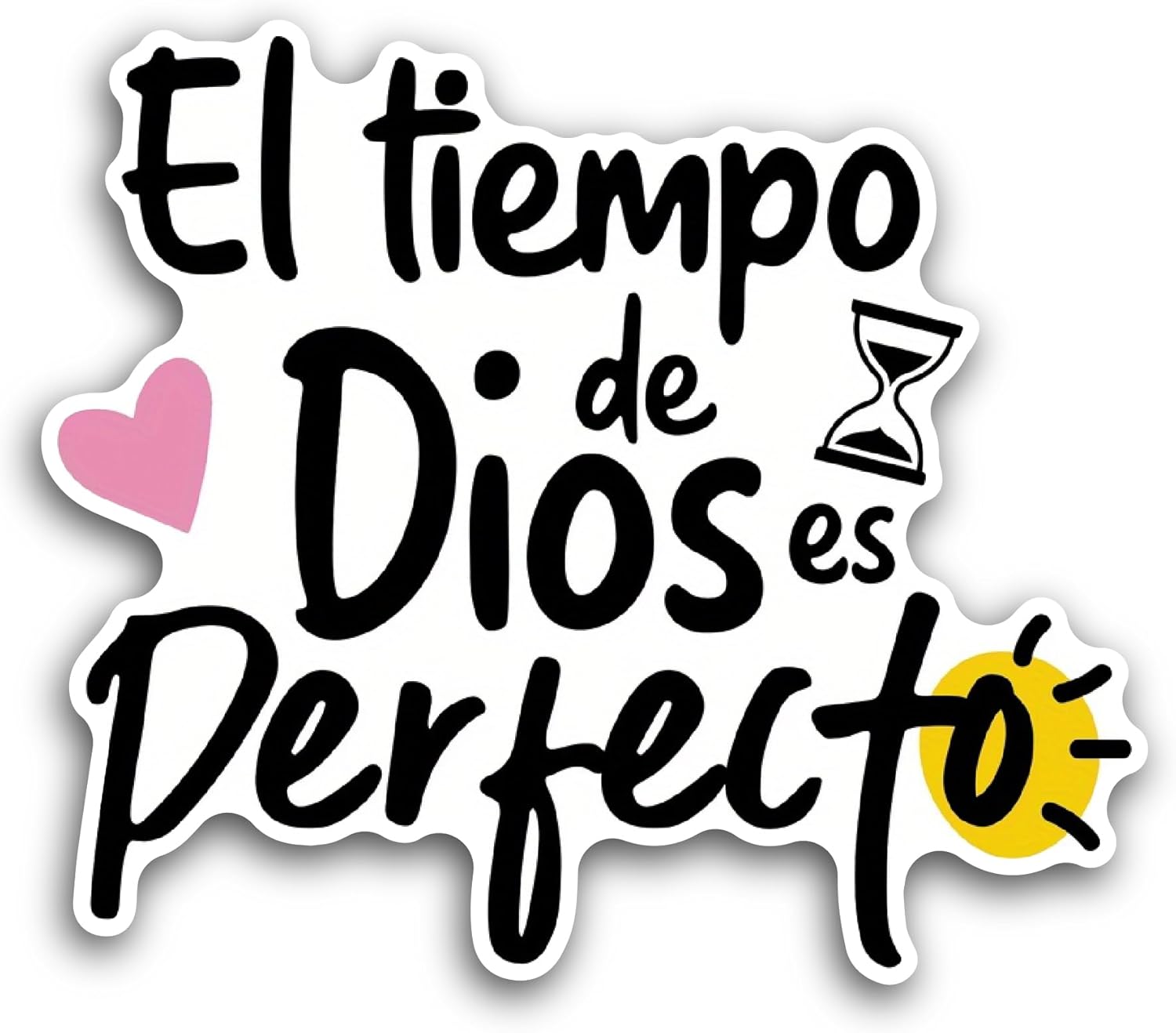 2 (Pieces) 3" and 5" El Tiempo de Dios Sticker, Waterproof Vinyl Decals for Many Purpose Like Cars, Trucks, Laptops, Phones, Windows and More