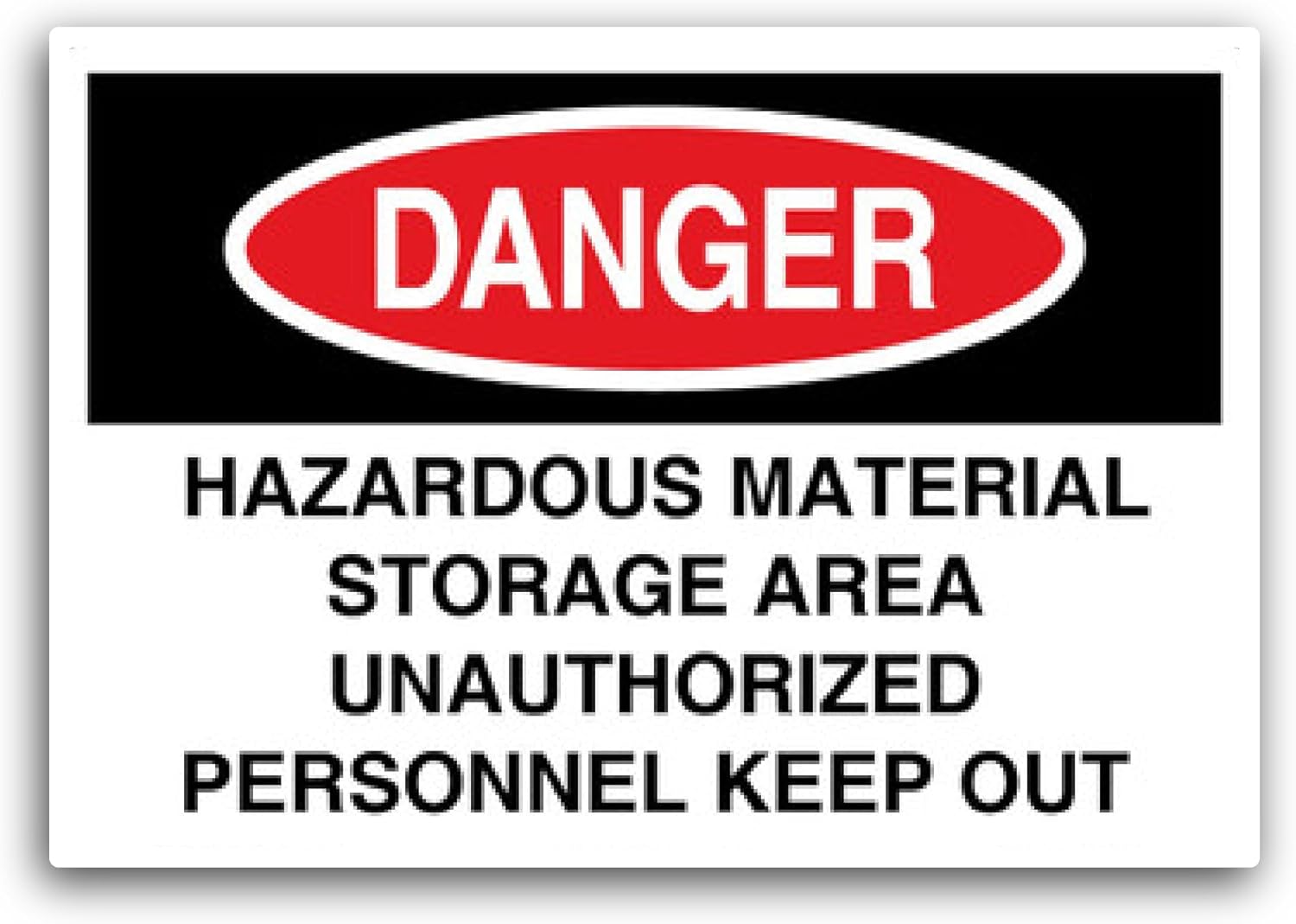 2 (Pieces) 3" and 5" Hazardous Material Storage Area Unauthorized Personnel Keep Out Sign Sticker, Waterproof Vinyl Decals for Many Purpose Like Cars, Trucks, Laptops, Phones, Windows and More
