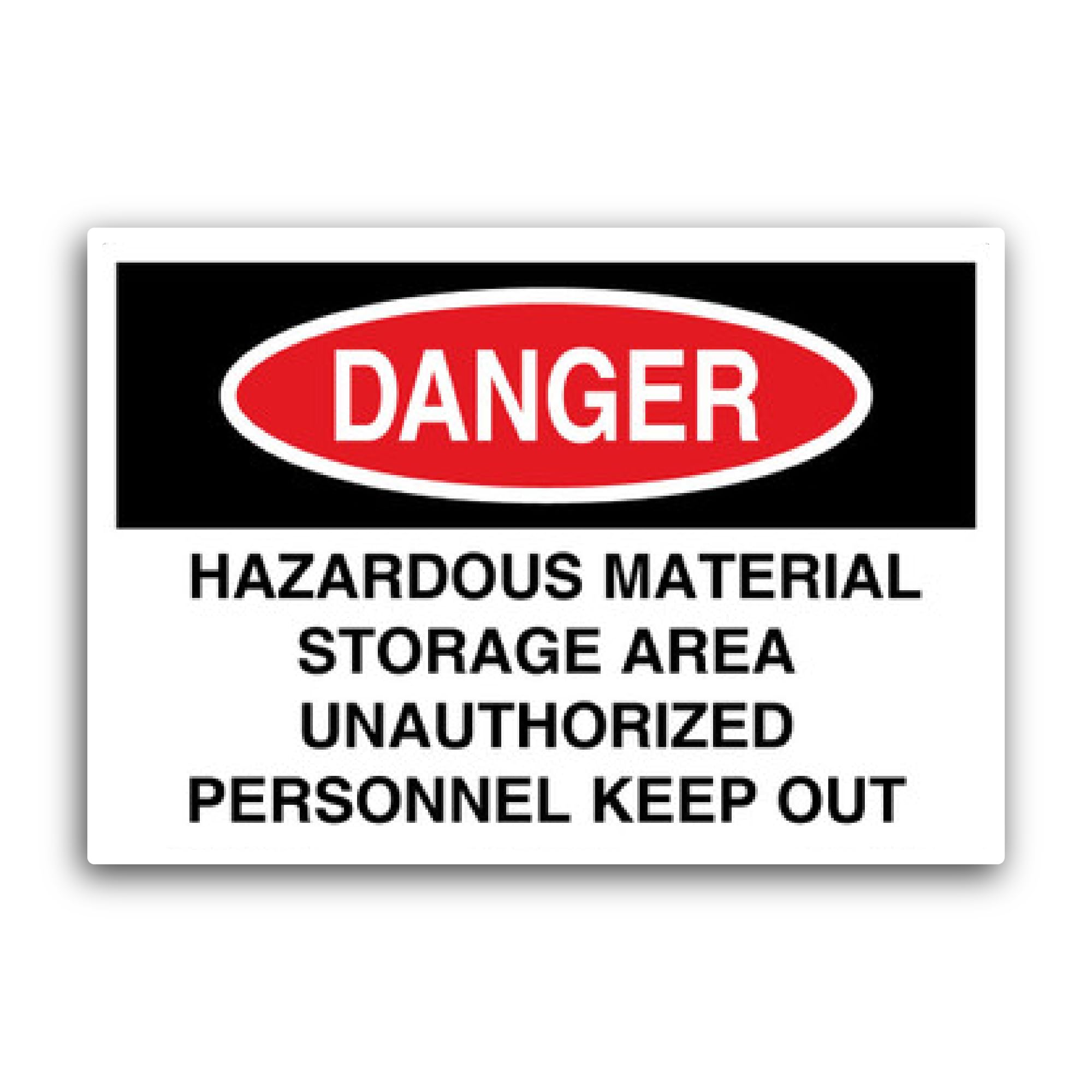 2 (Pieces) 3" and 5" Hazardous Material Storage Area Unauthorized Personnel Keep Out Sign Sticker, W