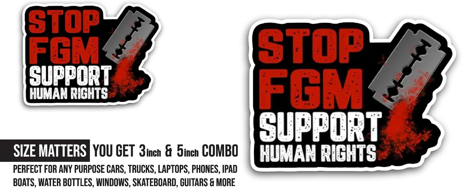 2 (Pieces) 3" and 5" Stop FGM Sticker, Waterproof Vinyl Decals for Many Purpose Like Cars, Trucks, Laptops, Phones, Windows and More