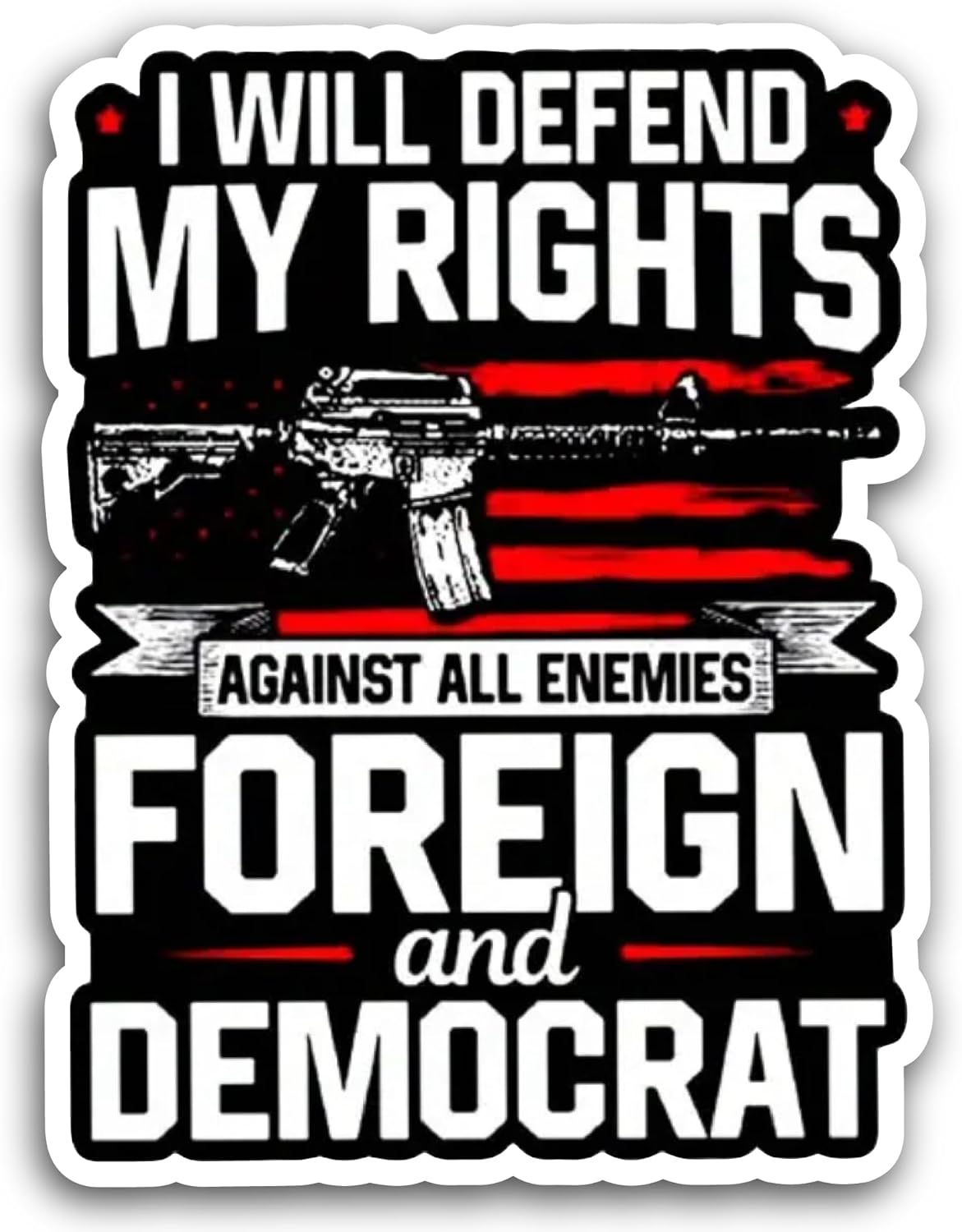 2 (Pieces) 3" and 5" I Will Defend Sticker, Waterproof Vinyl Decals for Many Purpose Like Cars, Trucks, Laptops, Phones, Windows and More