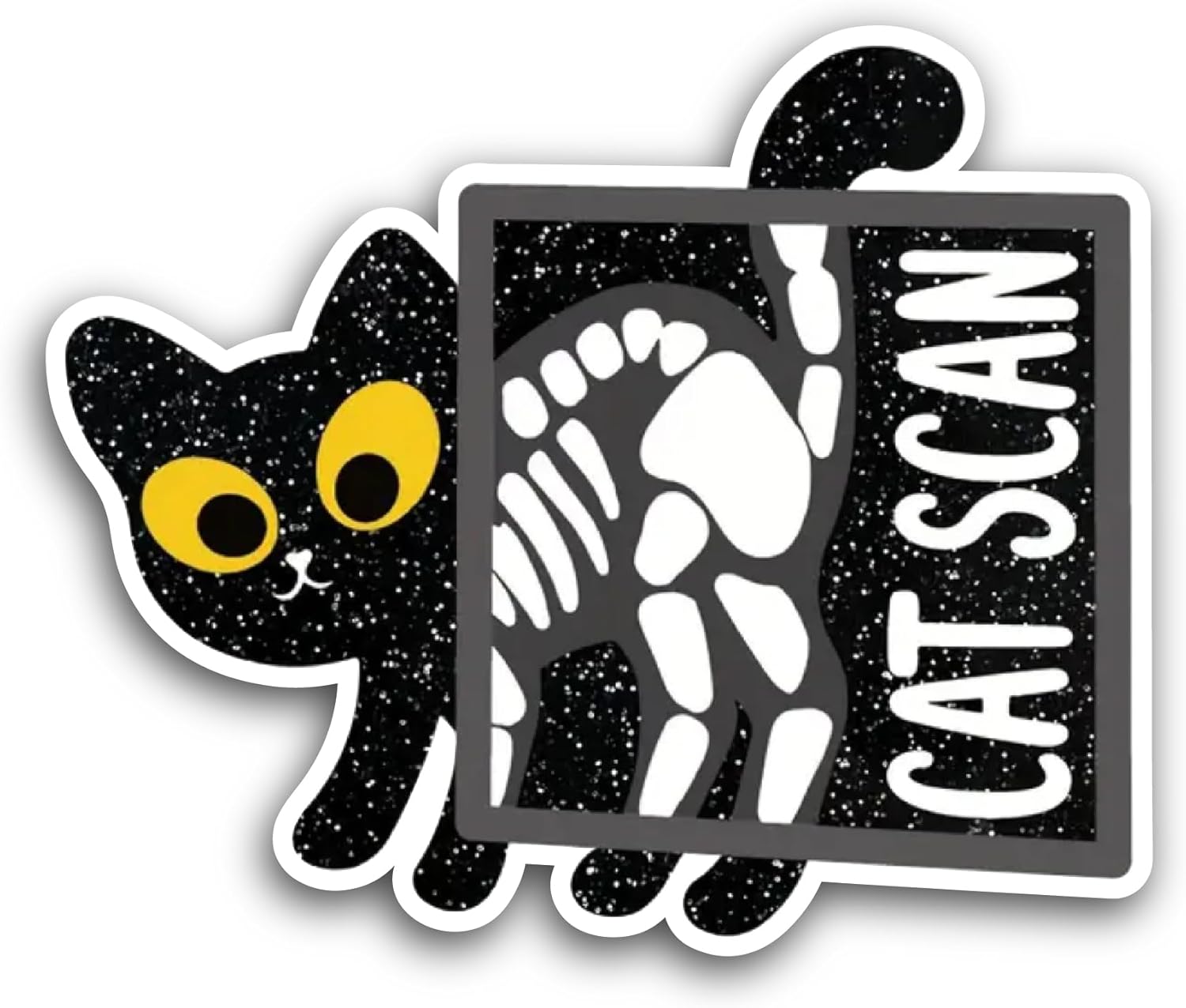 2 (Pieces) 3" and 5" Cat Scan Sticker, Waterproof Vinyl Decals for Many Purpose Like Cars, Trucks, Laptops, Phones, Windows and More