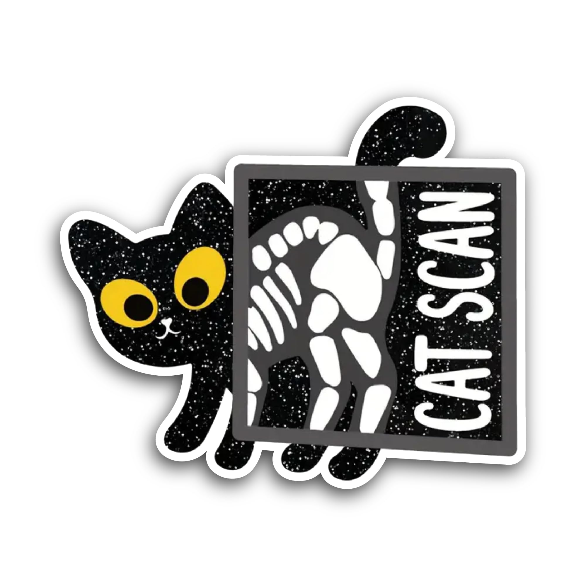 2 (Pieces) 3" and 5" Cat Scan Sticker, Waterproof Vinyl Decals for Many Purpose Like Cars, Trucks, L