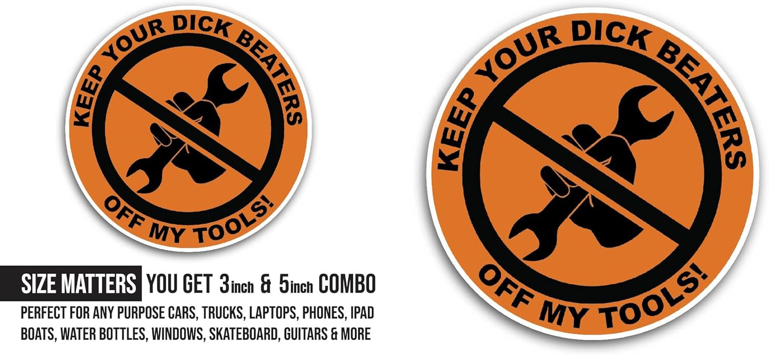 2 (Pieces) 3" and 5" Keep Your Dick Beaters Sticker, Waterproof Vinyl Decals for Many Purpose Like Cars, Trucks, Laptops, Phones, Windows and More