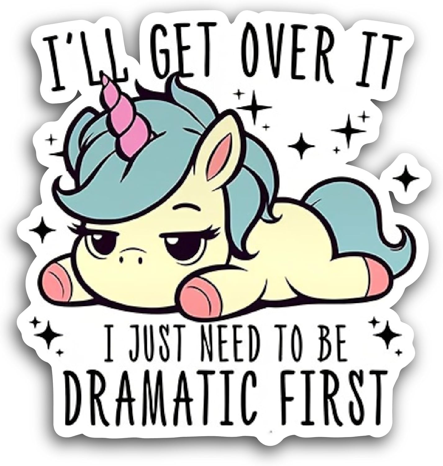 2 (Pieces) 3" and 5" Cute Unicorn Sticker, Waterproof Vinyl Decals for Many Purpose Like Cars, Trucks, Laptops, Phones, Windows and More