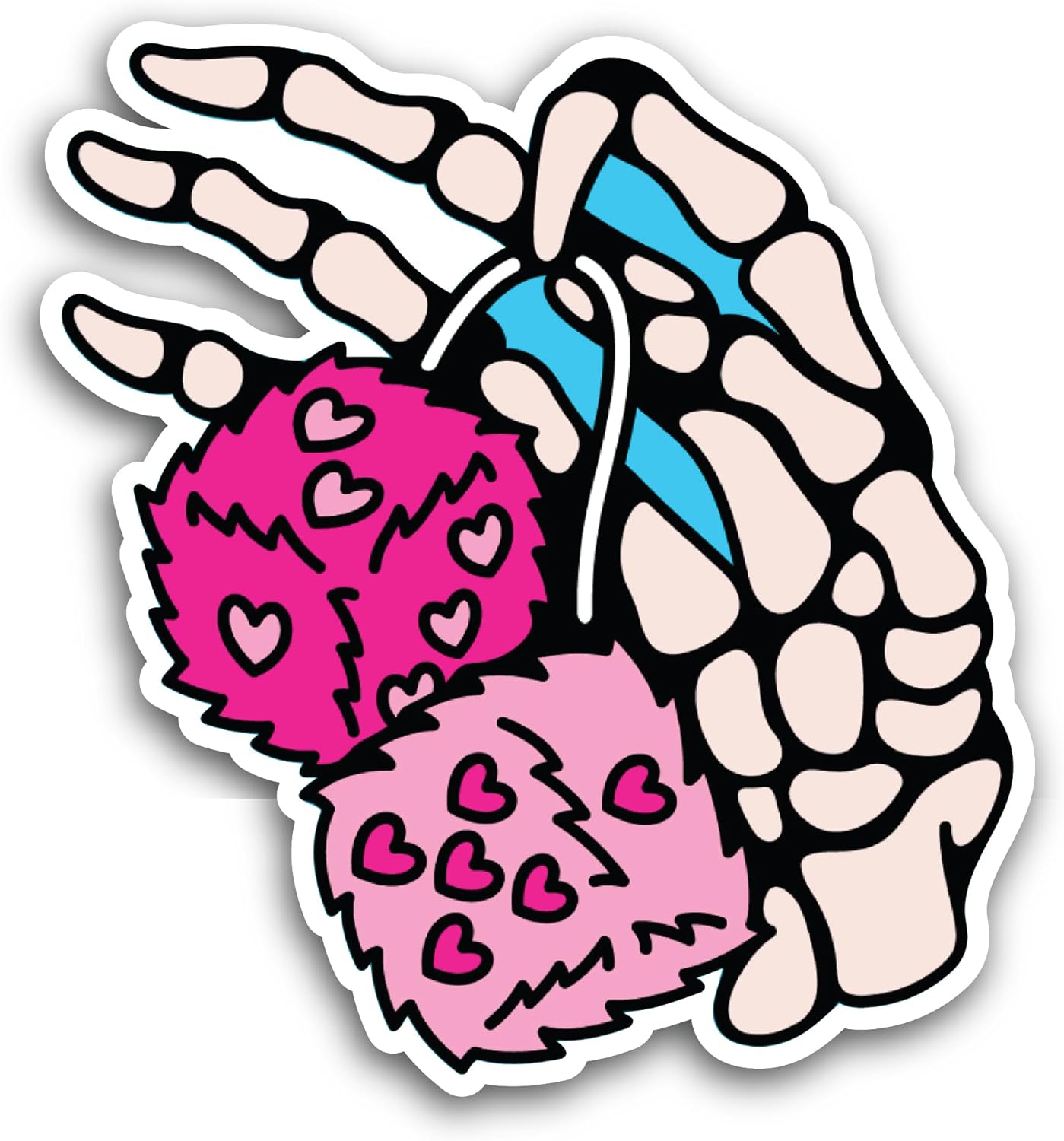 2 (Pieces) 3" and 5" Skeleton Hand Sticker, Waterproof Vinyl Decals for Many Purpose Like Cars, Trucks, Laptops, Phones, Windows and More