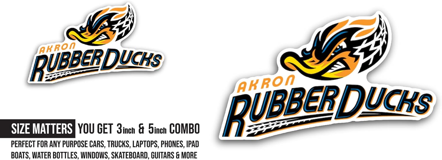 2 (Pieces) 3" and 5" Rubb3r Ducks Logo Sticker, Waterproof Vinyl Decals for Many Purpose Like Cars, Trucks, Laptops, Phones, Windows and More