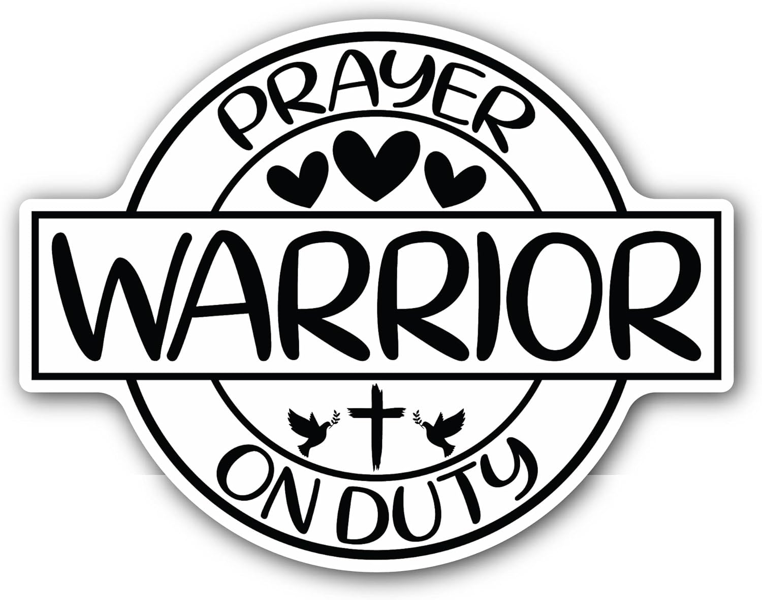 2 (Pieces) 3" and 5" Prayer Warrior Sticker, Waterproof Vinyl Decals for Many Purpose Like Cars, Trucks, Laptops, Phones, Windows and More