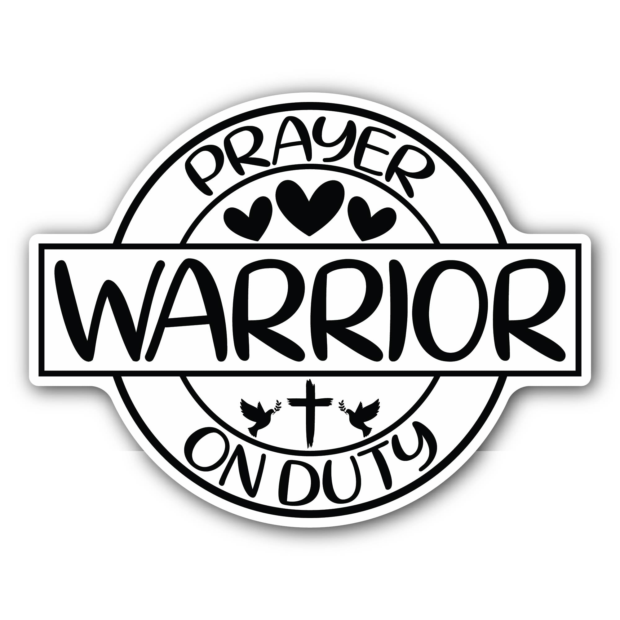 2 (Pieces) 3" and 5" Prayer Warrior Sticker, Waterproof Vinyl Decals for Many Purpose Like Cars, Tru