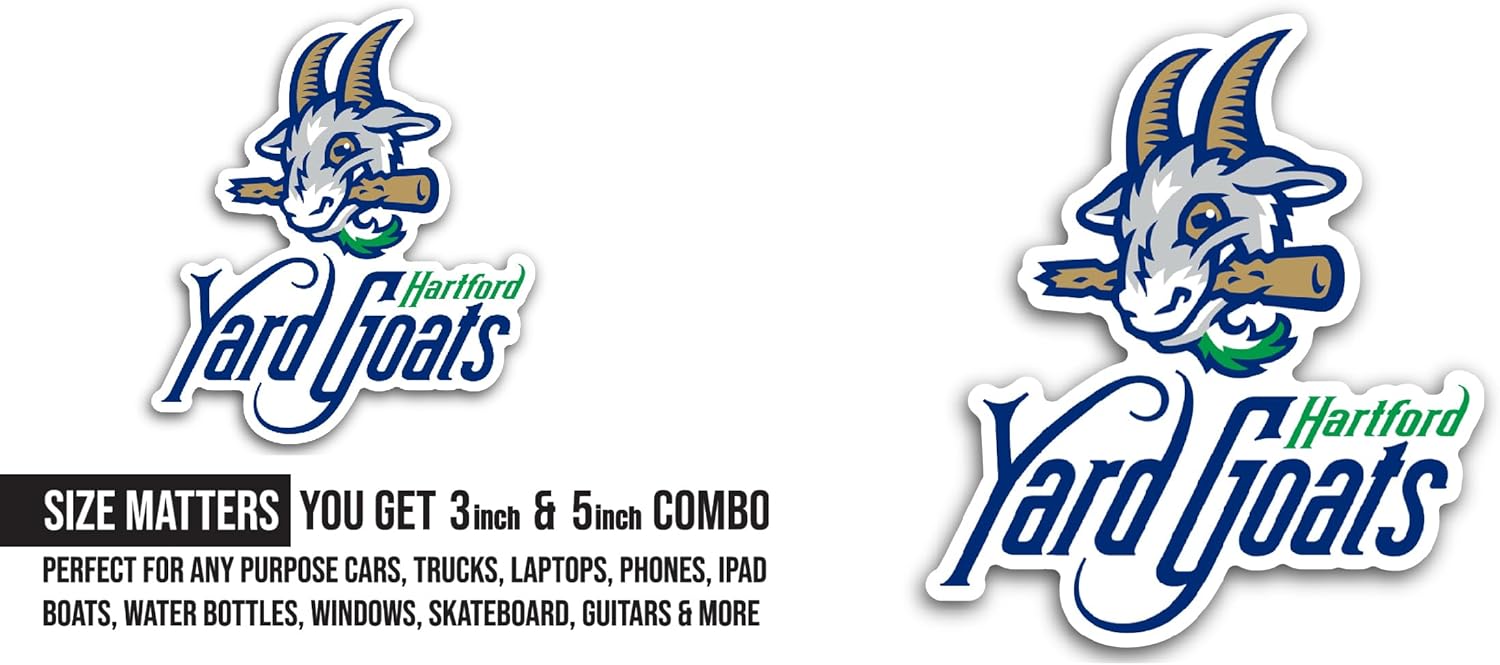 2 (Pieces) 3" and 5" Hartf0rd Logo Decal Sticker, Waterproof Vinyl Decals for Many Purpose Like Cars, Trucks, Laptops, Phones, Windows and More