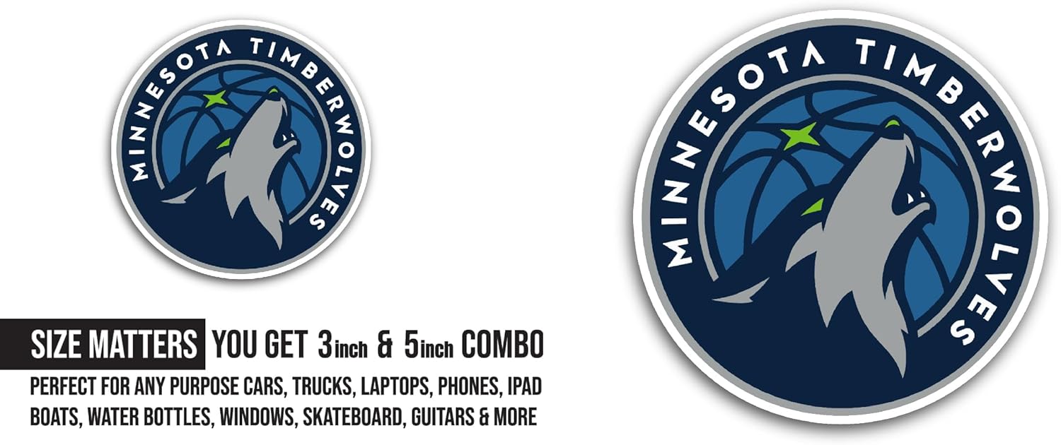 2 (Pieces) 3" and 5" Timberw0Lves Logo Decal Sticker, Waterproof Vinyl Decals for Many Purpose Like Cars, Trucks, Laptops, Phones, Windows and More