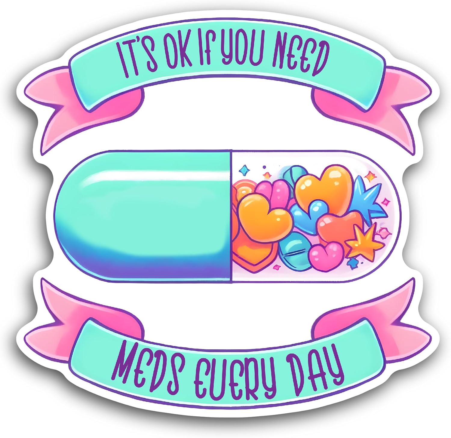 2 (Pieces) 3" and 5" It's Ok If You Need Sticker, Waterproof Vinyl Decals for Many Purpose Like Cars, Trucks, Laptops, Phones, Windows and More