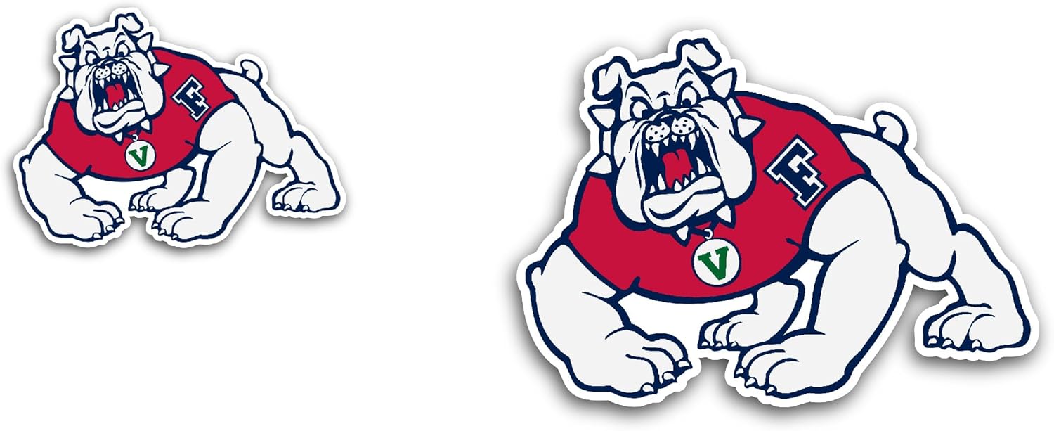 2 (Pieces) 3" and 5" Fresn0 State Bulldogs Sticker, Waterproof Vinyl Decals for Many Purpose Like Cars, Trucks, Laptops, Phones, Windows and More