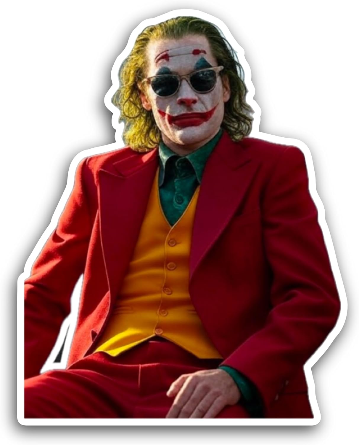 2 (Pieces) 3" and 5" Joker Art Sticker, Waterproof Vinyl Decals for Many Purpose Like Cars, Trucks, Laptops, Phones, Windows and More